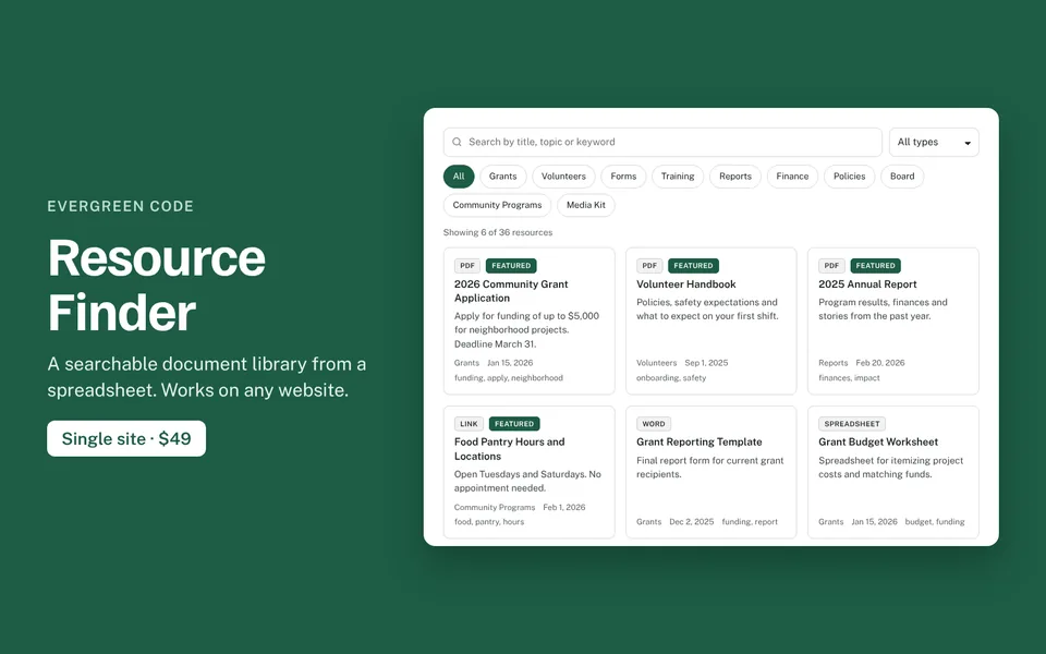 Resource Finder preview